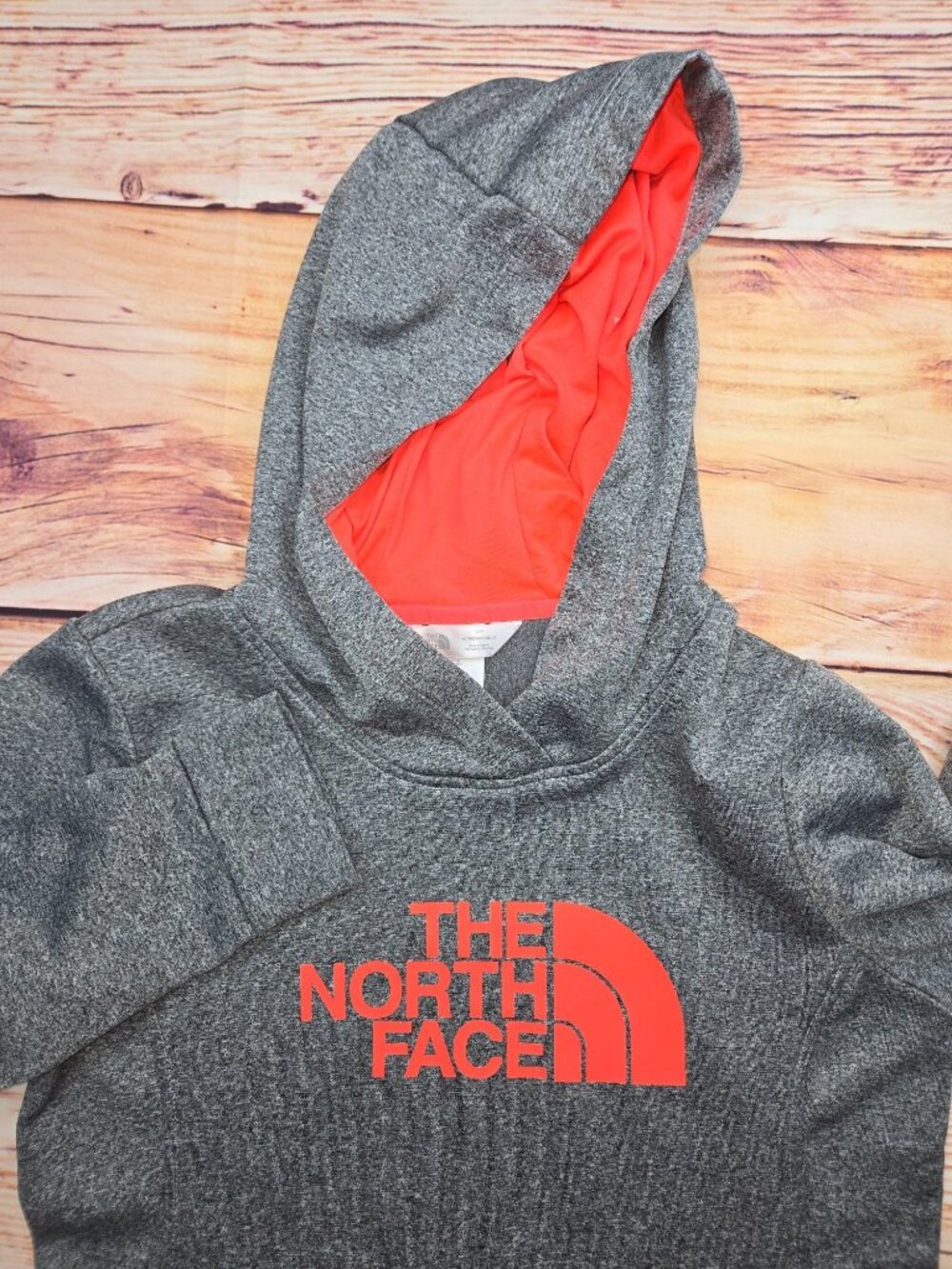 The North Face Womens Grey & Red Pullover Hoodie Small